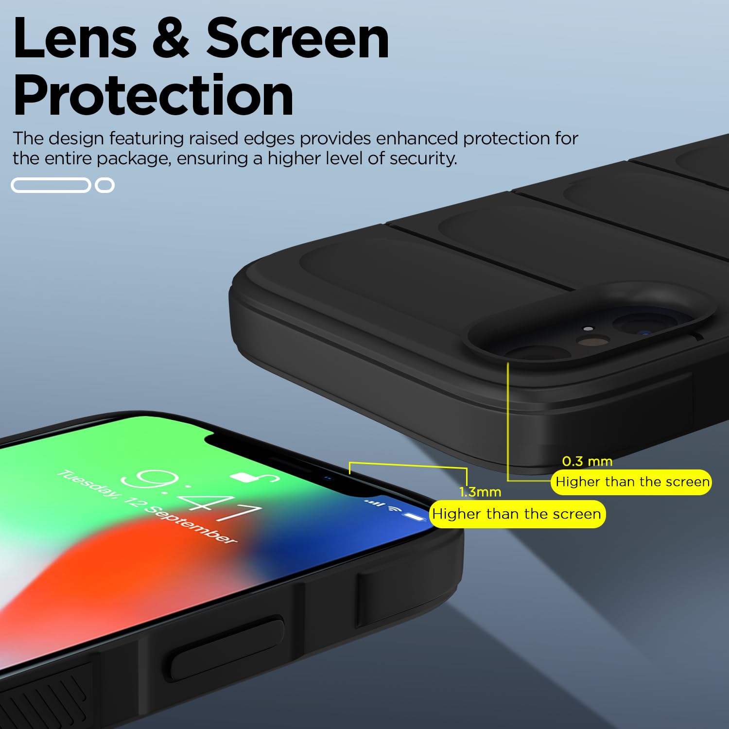 Pikkme iPhone X/Xs ZigZag Soft matte Liquid Silicone Back Cover (Black)