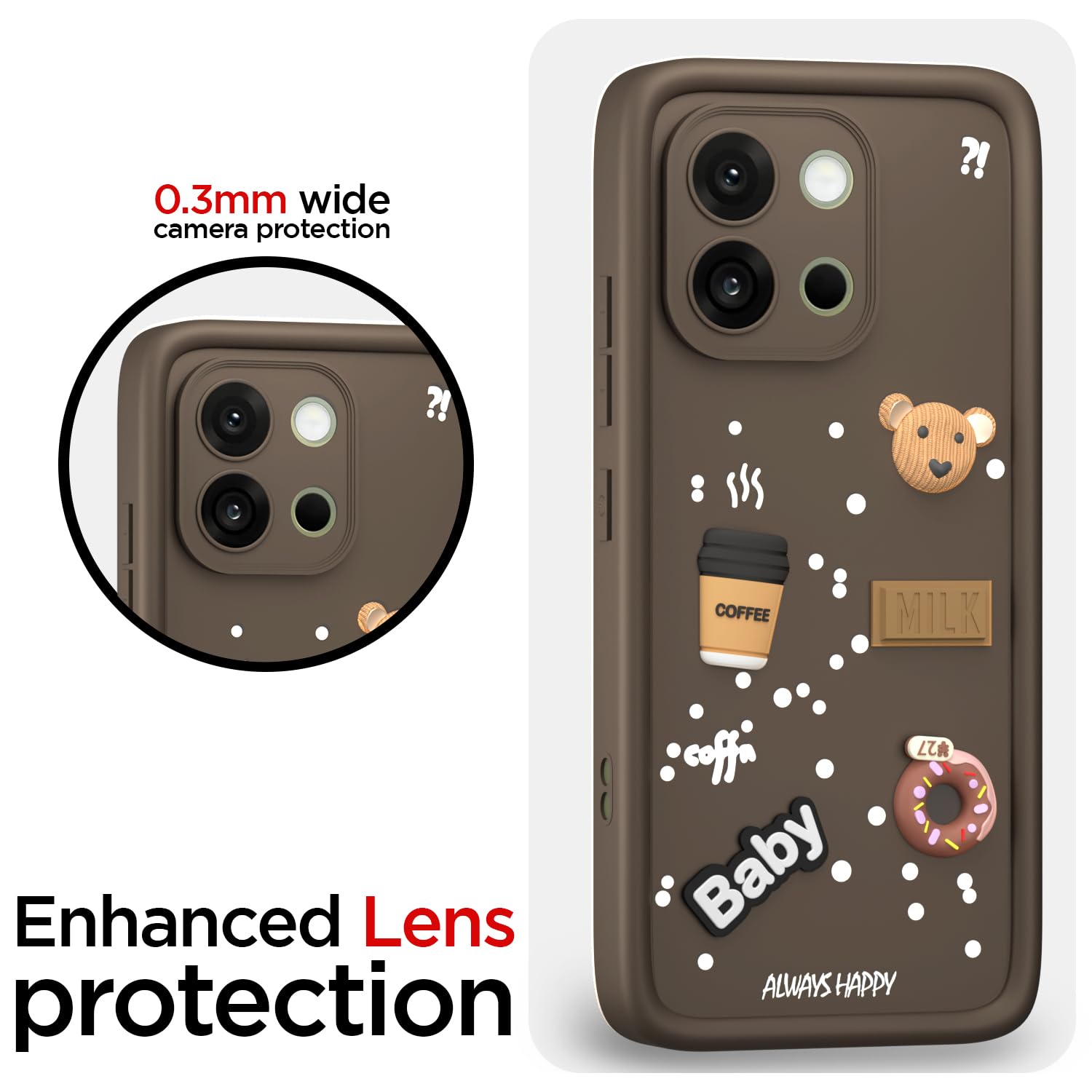 Pikkme OnePlus 13S 5G/3D Silicone brown back cover – photo 5