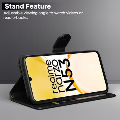 Black mobile flip cover for Realme Narzo N53 – Pikkme – photo 3