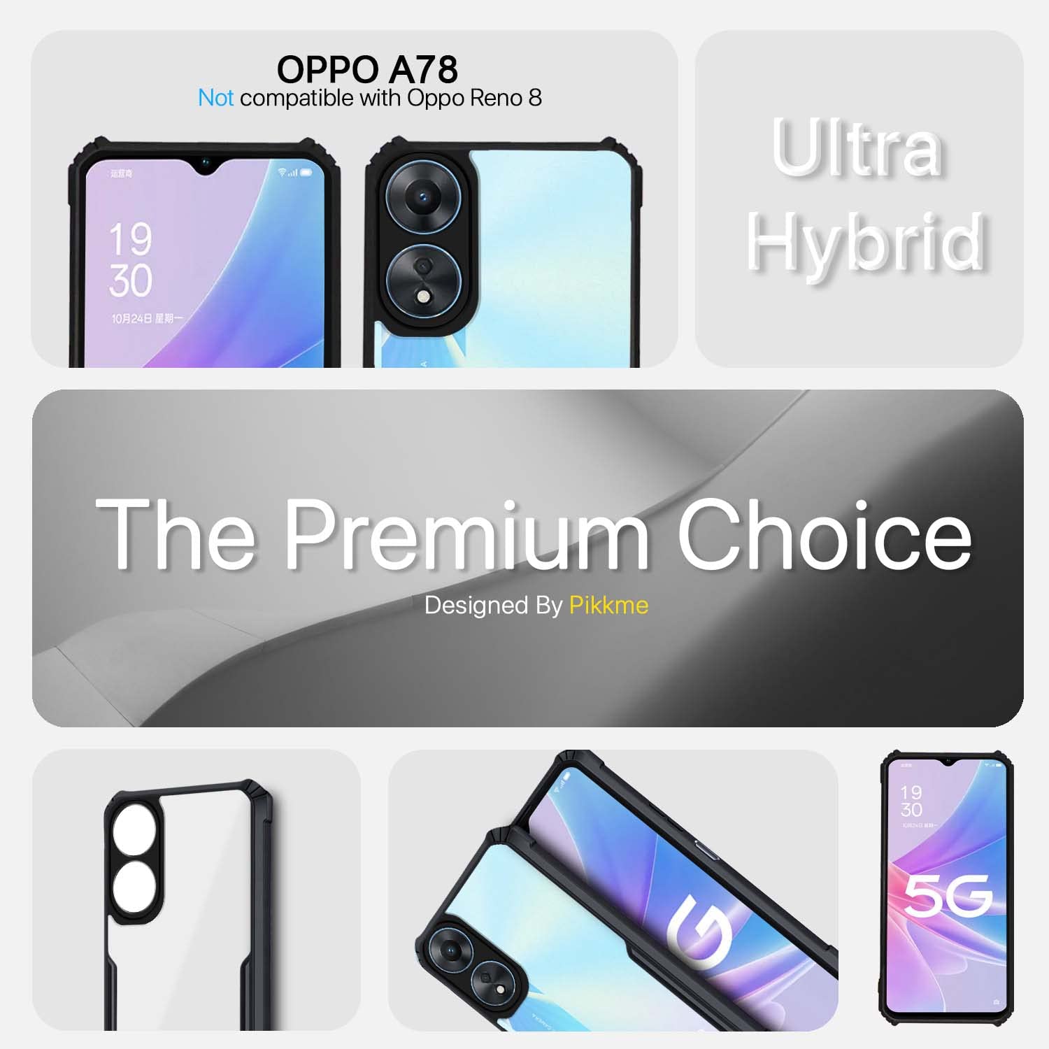 Pikkme plastic, black phone cover for Oppo A78 5G – photo 2