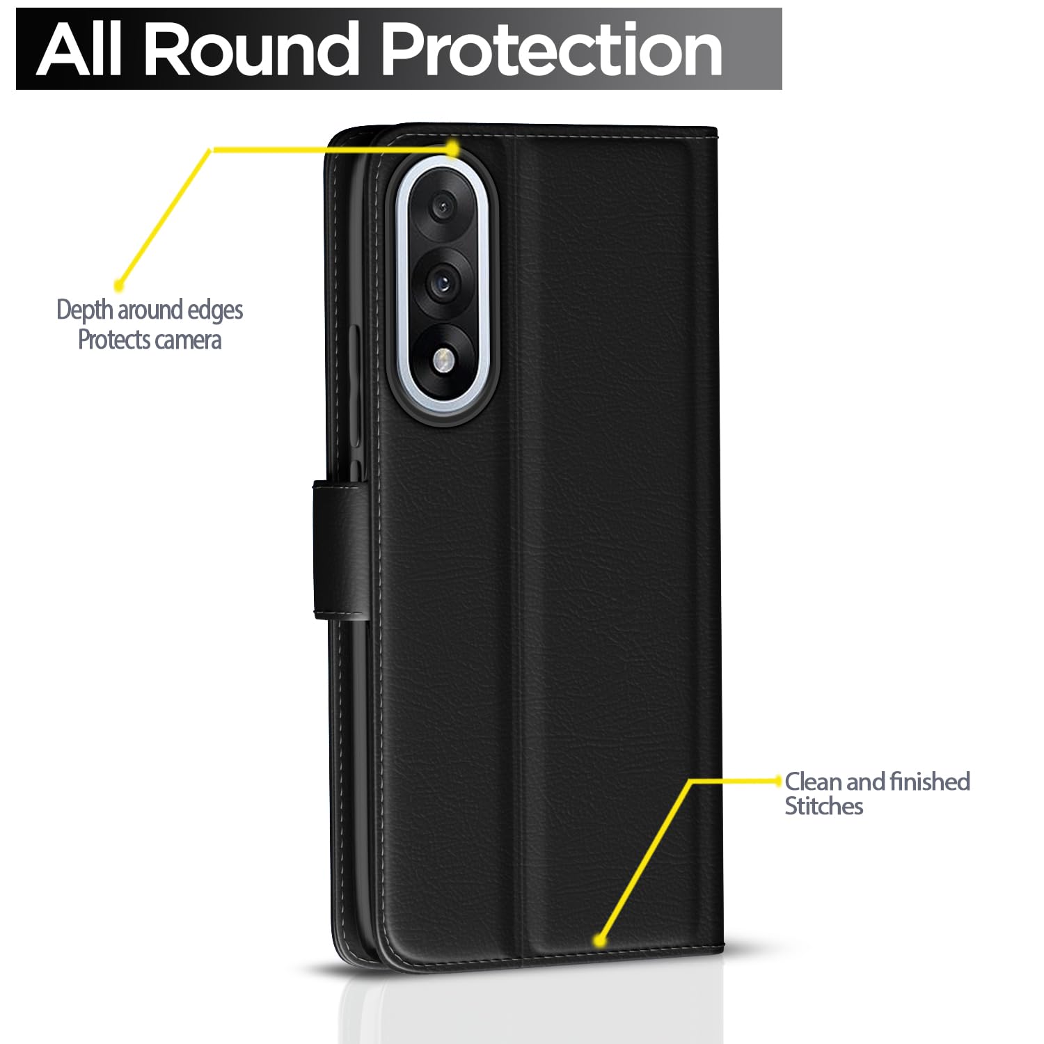 Black wallet flip cover for OnePlus Nord 5 5G – Pikkme – photo 4