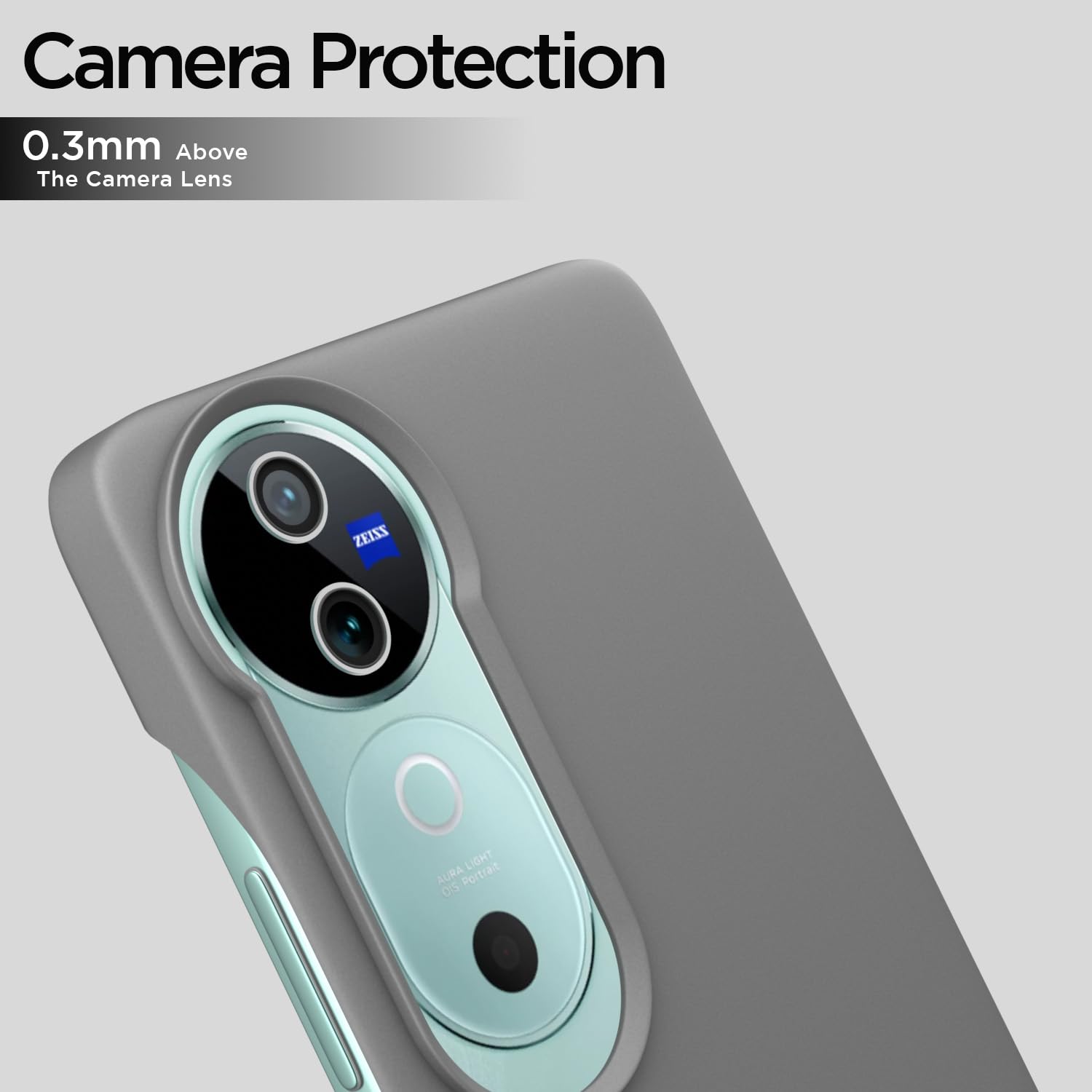 Pikkme Vivo V40 5G / V40 Pro 5G / T3 Ultra 5G SideCut Soft Matte Silicone Back Cover (Grey)