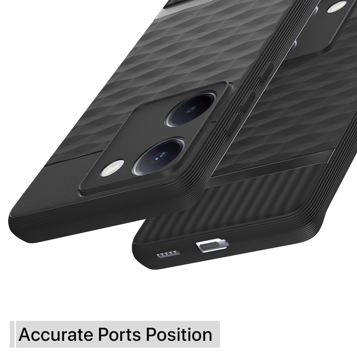 Pikkme Vivo Y300 Plus 5G Shockproof Soft Flexible  Gencase Back Cover (Black)