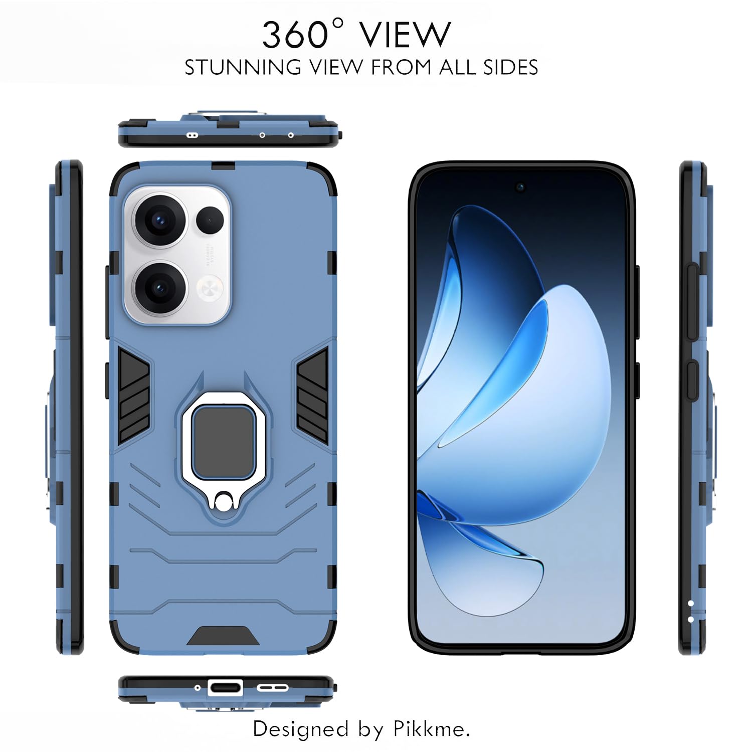 Oppo Reno 13 5G D5 Tough Armor mobile cover in blue by Pikkme – photo 3