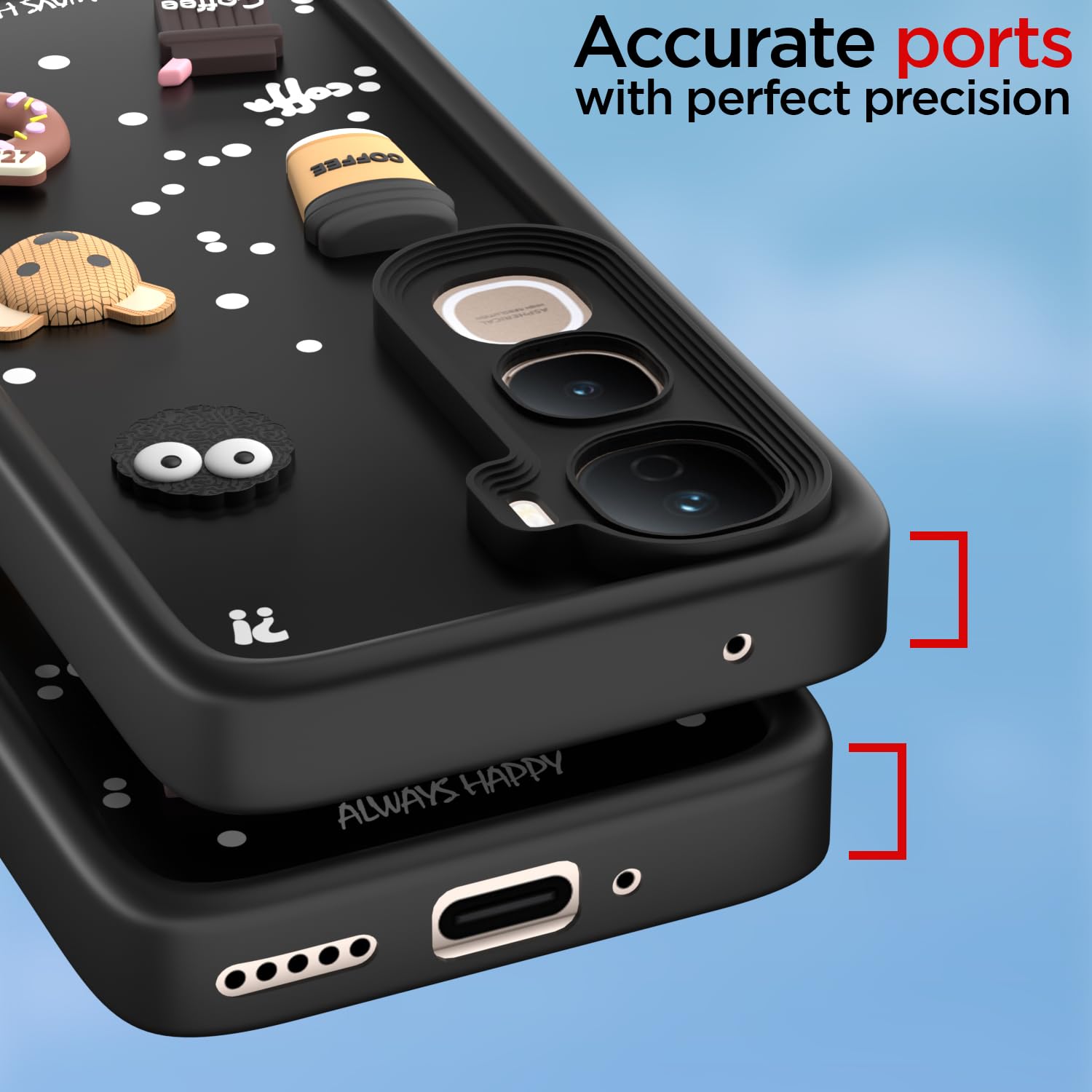 Vivo Y400 Pro 5G/3D Silicone mobile back cover in black by Pikkme – photo 4