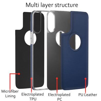 Pikkme iPhone X/XS Leatherback chrome blue mobile cover – photo 3