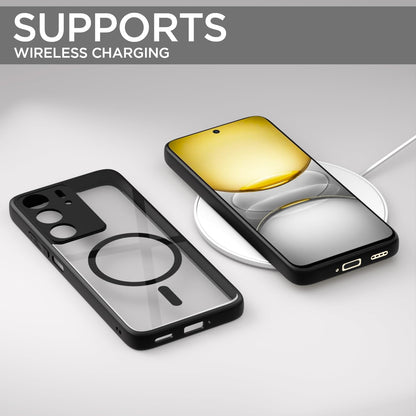 Pikkme Realme C71 Eagle 2 Mag-Safe Shockproof Hard Transparent Back Cover (Black)