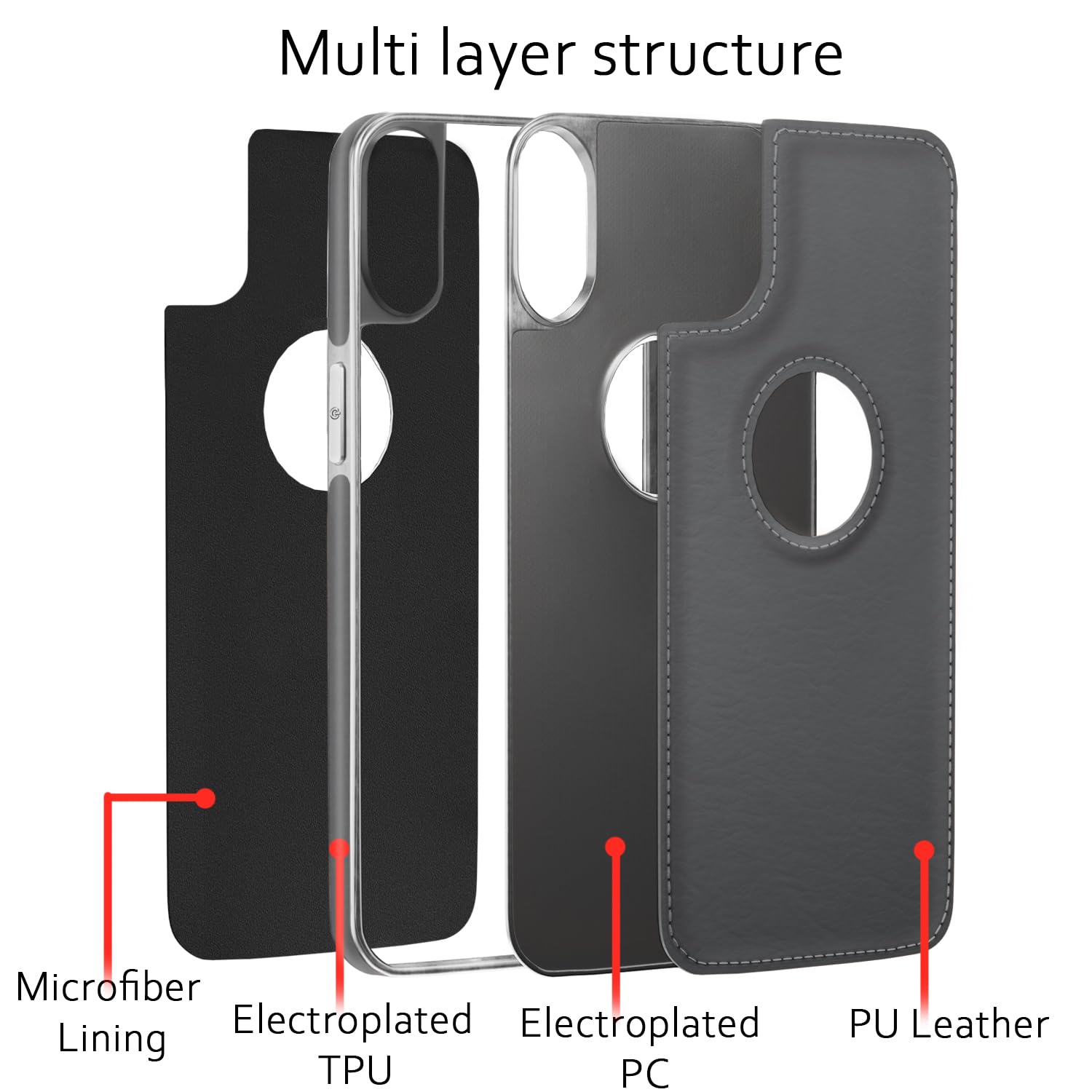Pikkme iPhone XR Leatherback chrome grey back cover – photo 2
