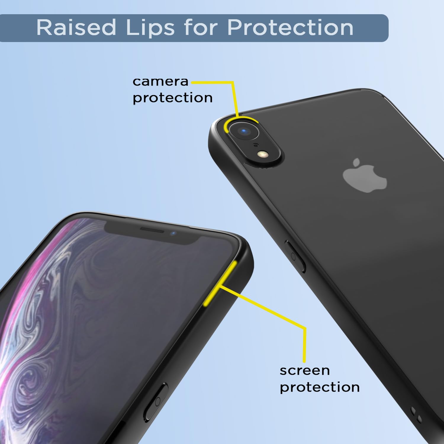 Pikkme iPhone XR Eagle 2.0 Shockproof Sleek Hybrid Armor Back Cover (Black)