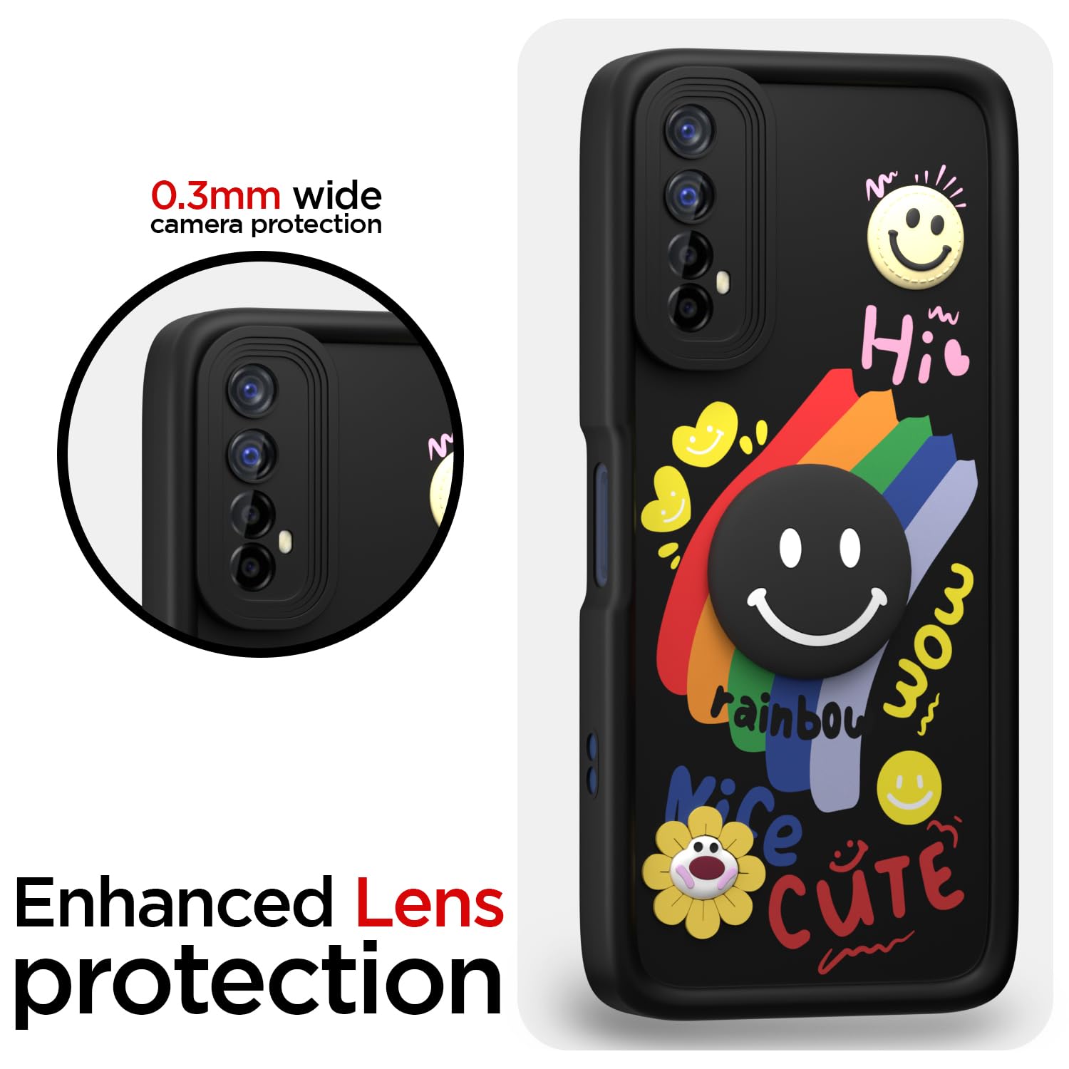 Black Soft Silicone mobile cover for Realme 7/Narzo 30 4G/Narzo 20 Pro – Pikkme – photo 5