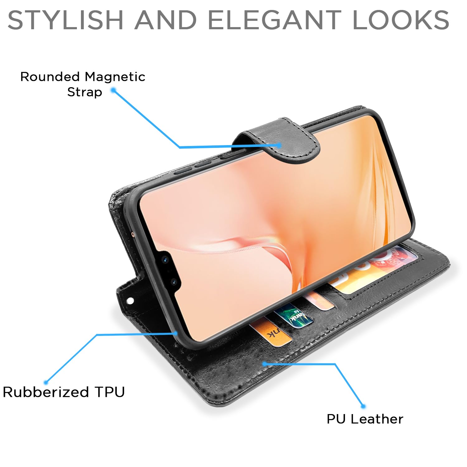 Black Wallet mobile flip cover for Vivo V23 Pro 5G – Pikkme – photo 3