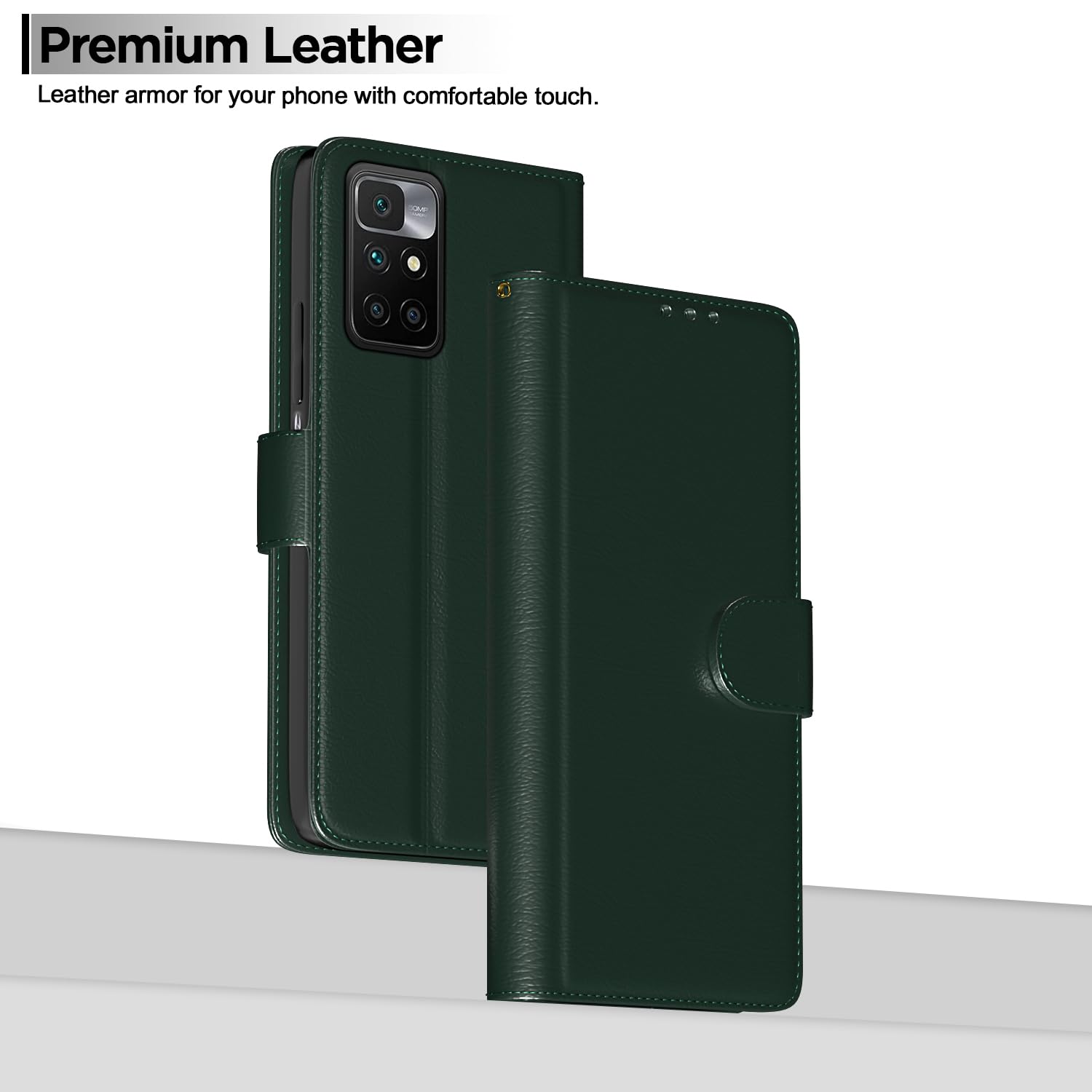 Redmi 10 Prime flip case in green by Pikkme – photo 2