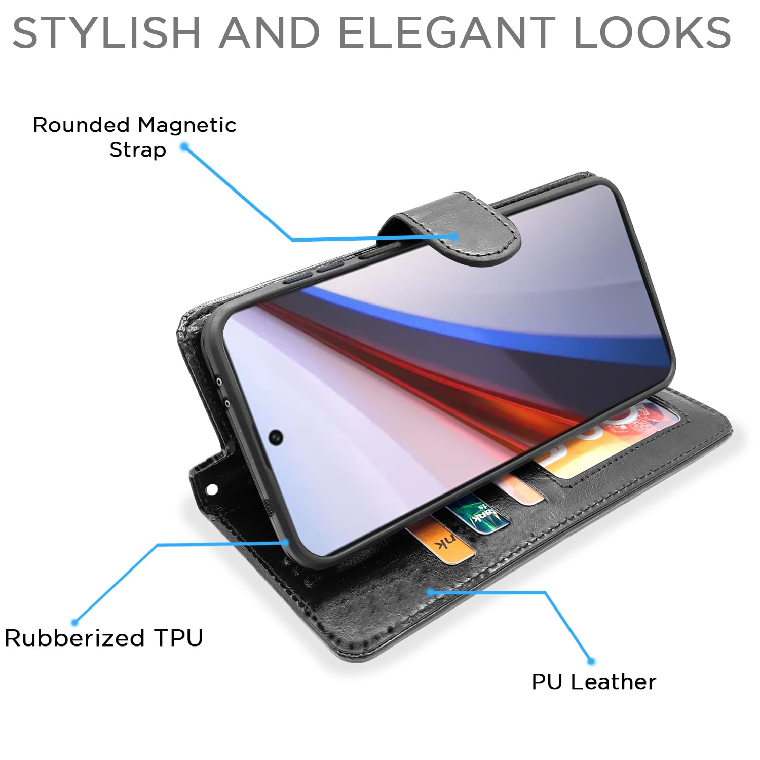 Pikkme black Wallet mobile flip cover for iQOO 12 5G – photo 3