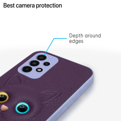 Pikkme Samsung Galaxy A33 5G Kitty Back Cover (Purple)