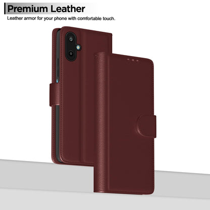 Pikkme Samsung Galaxy F06 5G / M06 5G Vintage Flip Cover (Brown)