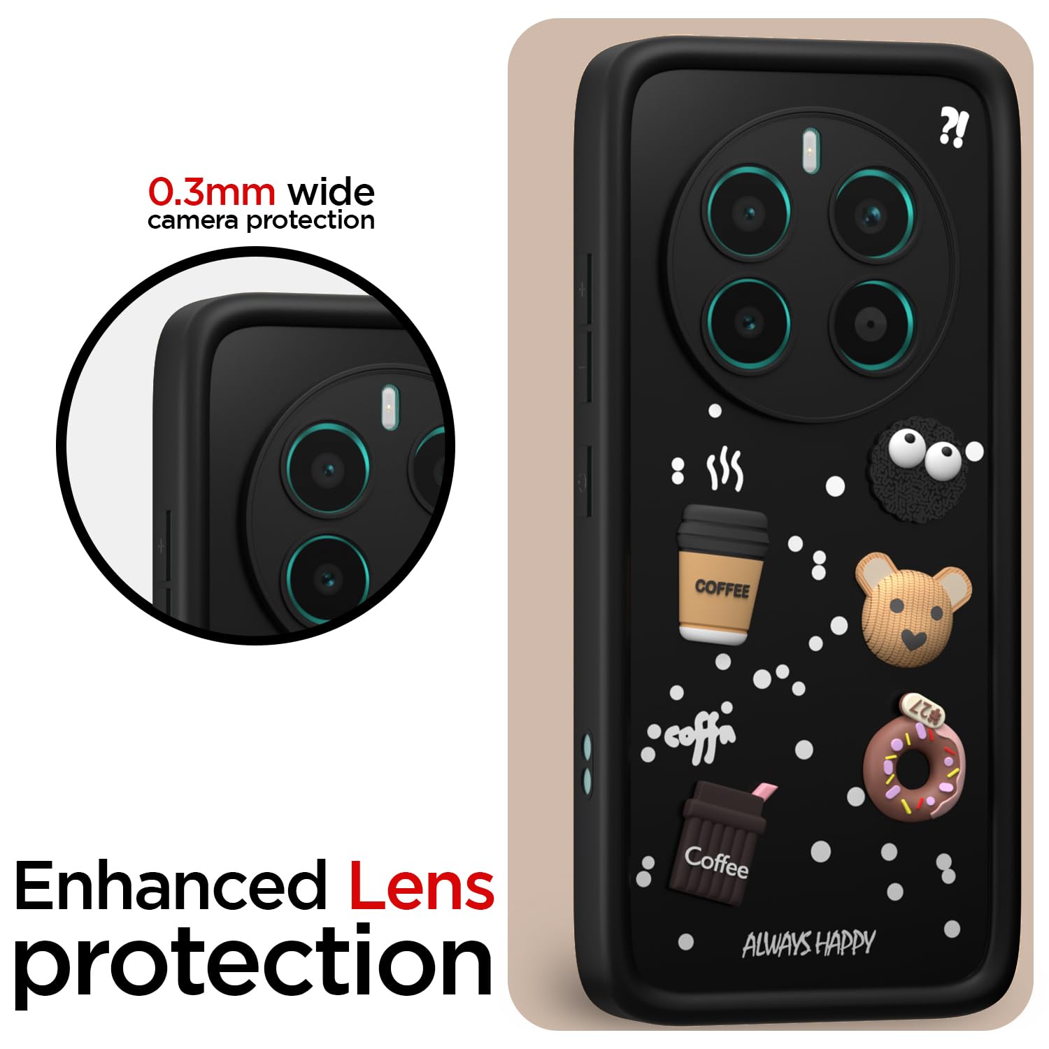 Pikkme Realme 12 Plus 5G / P1 5G / Narzo 70 5G / 70 Pro 5G Fun Cartoon 3D Bear Coffee Back Cover (Black)