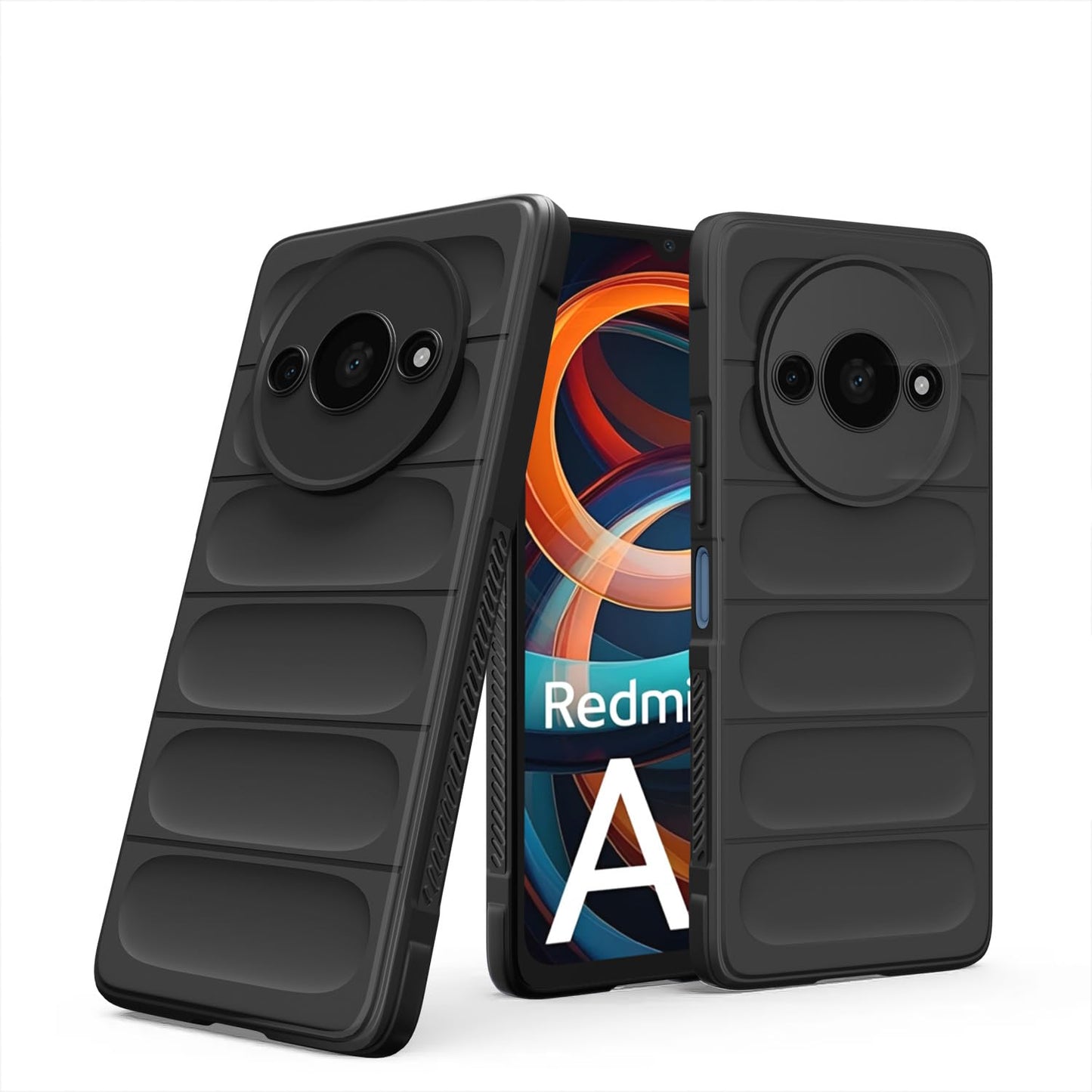 Pikkme Redmi A3 ZigZag Back Cover (Black)