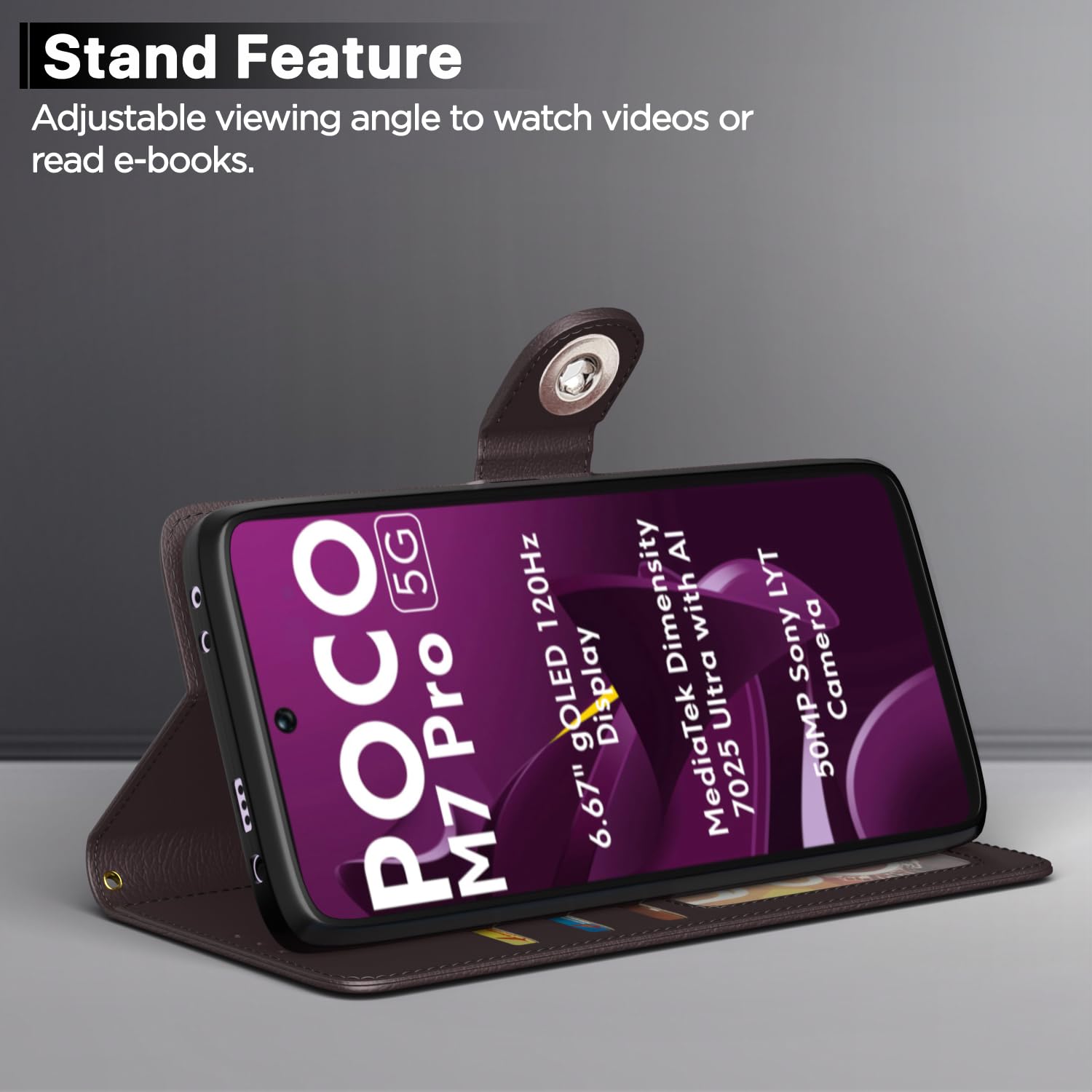 Coffee flip cover for POCO M7 Pro 5G – Pikkme – photo 3