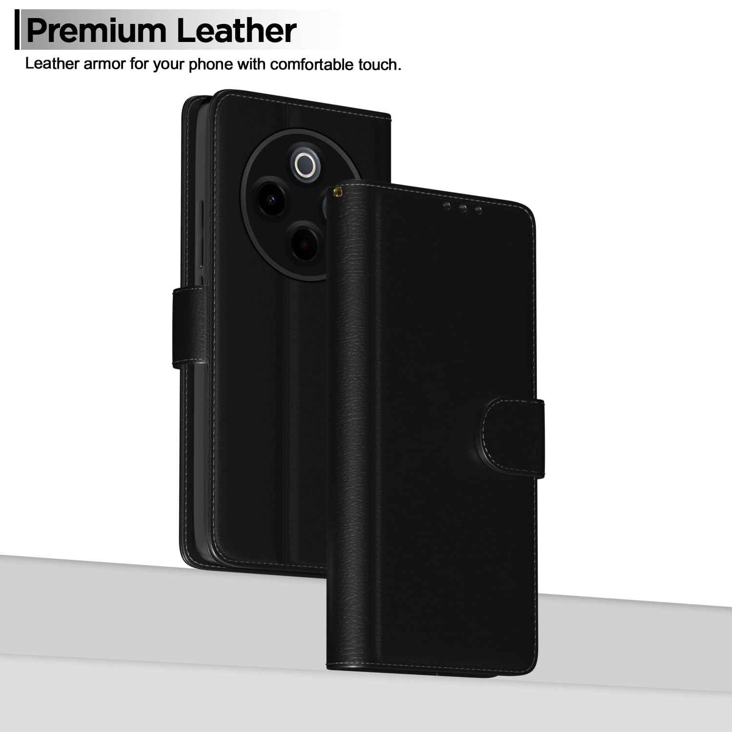 Pikkme Vivo T4 5G / iQoo Z10 5G Vintage Flip Cover (Black)