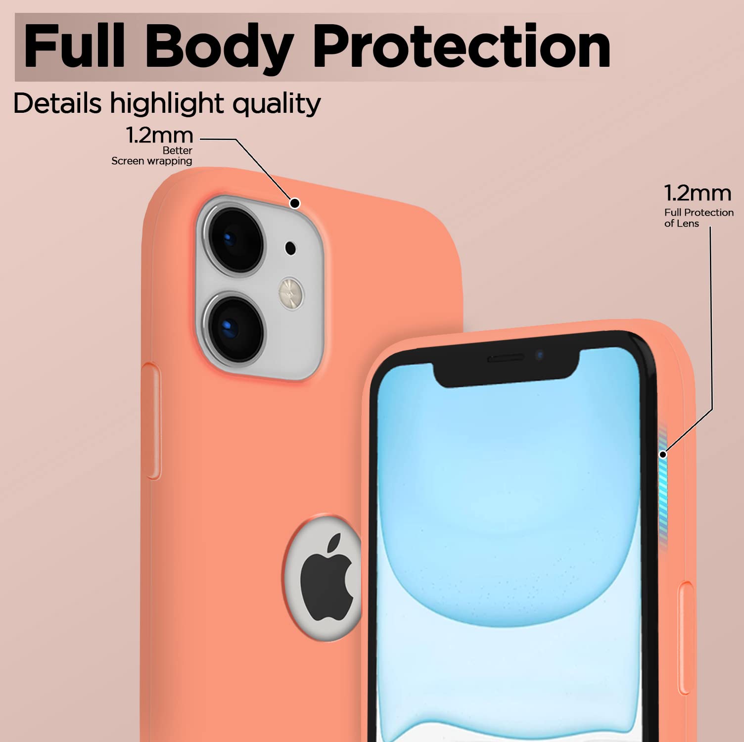 iPhone 11 Soft Silicone mobile cover in peach by Pikkme – photo 3