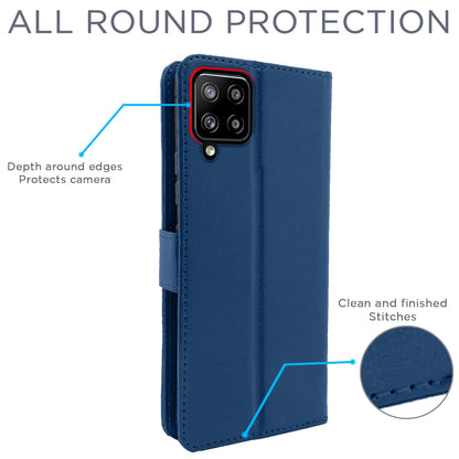 Pikkme Samsung Galaxy F62 Vintage Flip Cover (Blue)