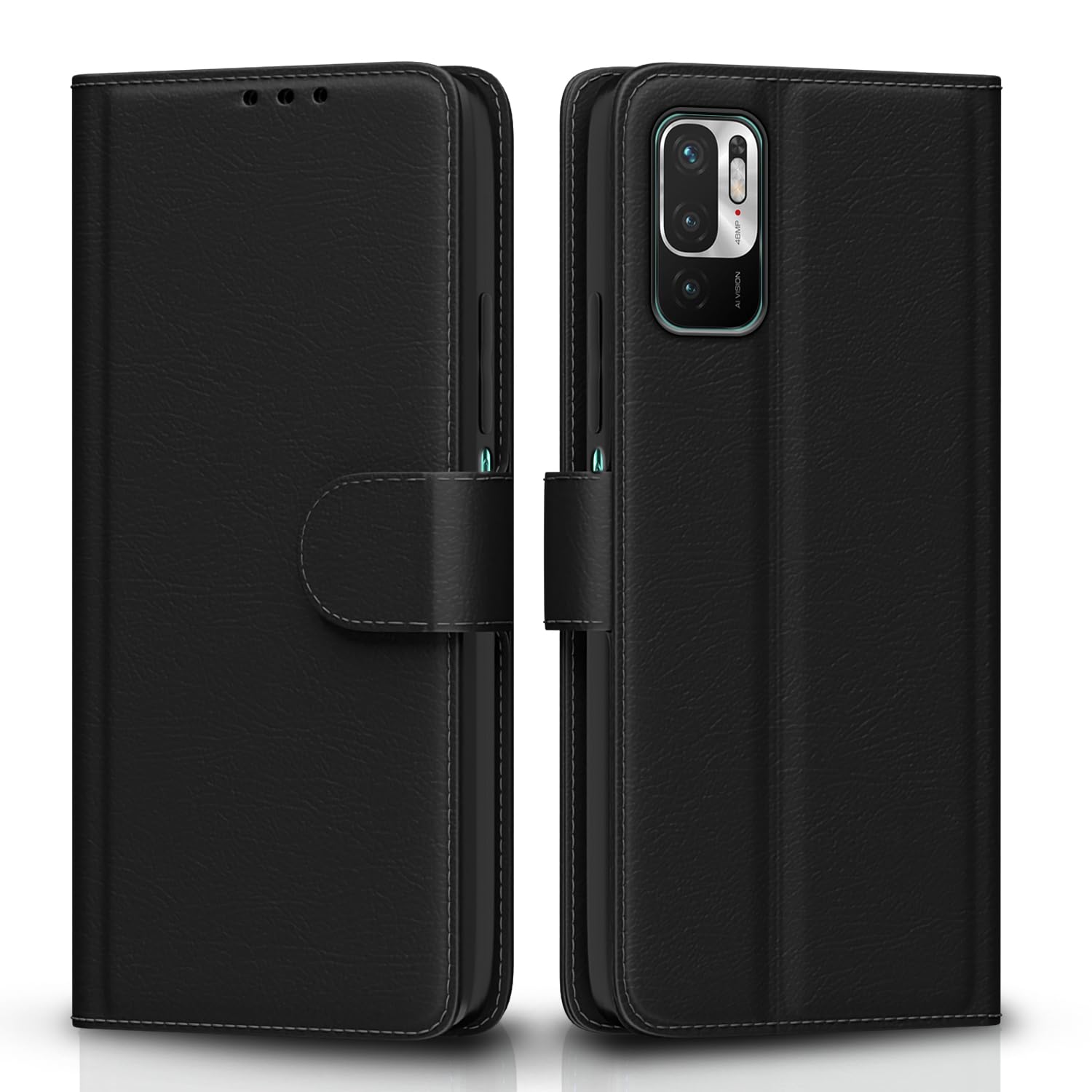 Pikkme Redmi Note 10T/Poco M3 Pro 5G black wallet flip cover