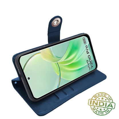 Pikkme Vivo Y200 Pro 5G Button Flip Cover (Blue)