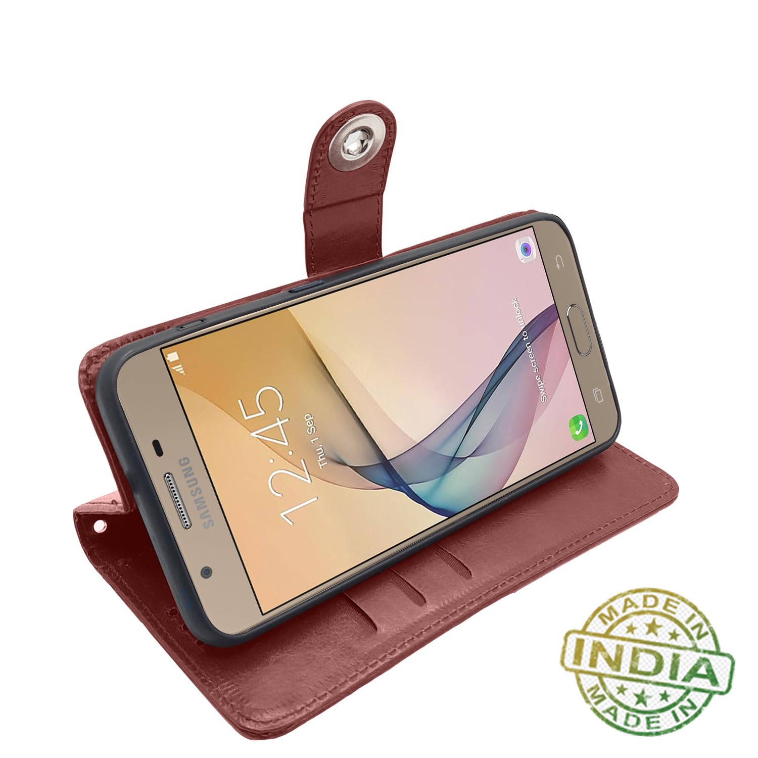 Button brown mobile flip cover for Samsung J7 Prime – Pikkme – photo 5