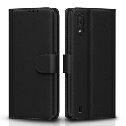 Pikkme Samsung Galaxy M01 Flip Cover (Black)