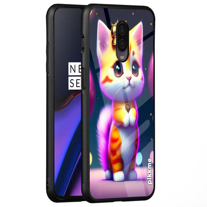 Pikkme Cat mobile cover for OnePlus 7