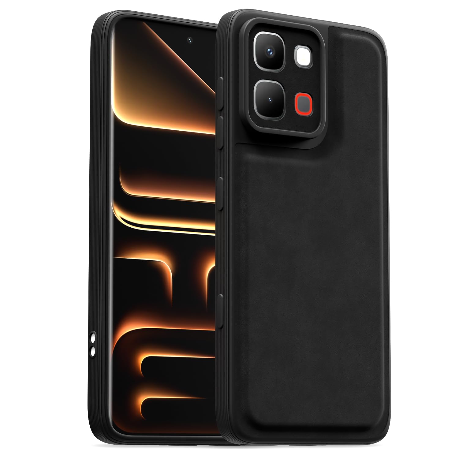 Infinix Note Edge 5G Leather phone cover in black by Pikkme