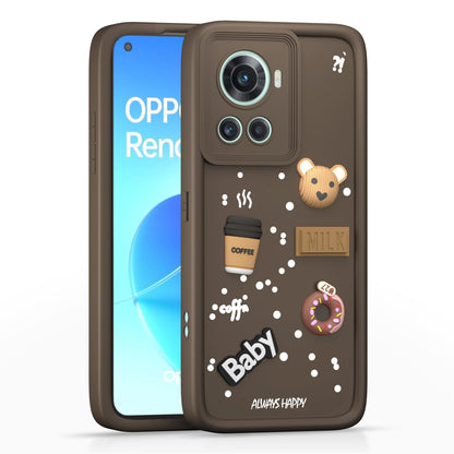 Pikkme OnePlus 10R 5G Cute Fun Cartoon 3D Bear Coffee Back Cover (Brown)
