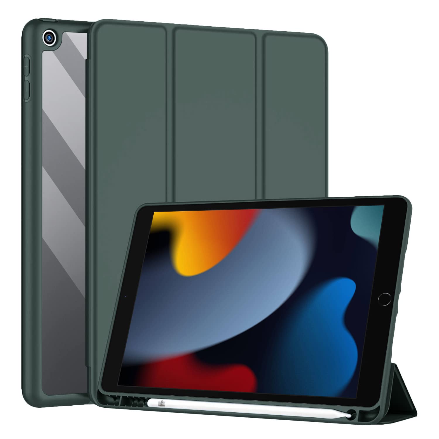Pikkme iPad Smart Trifold dark green flip case