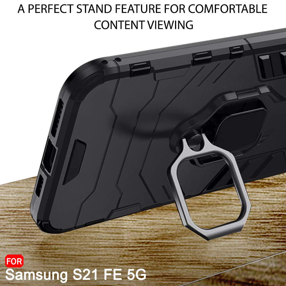 Pikkme Samsung Galaxy S21 Fe 5G D5 Tough Armor Back Cover | Black