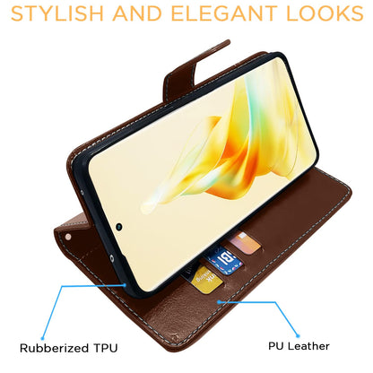 Oppo Reno 8T 5G Magnetic flip cover in brown & coffee by Pikkme – photo 5