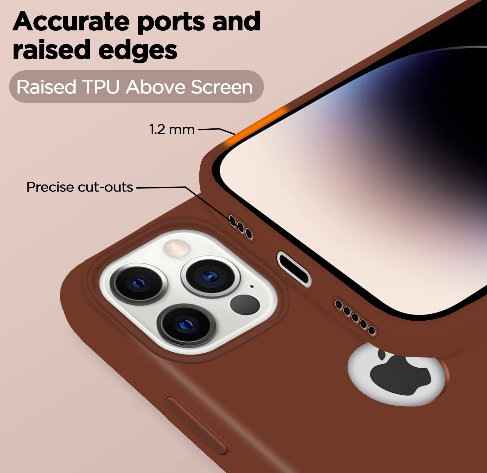 Pikkme brown Soft Silicone back cover for iPhone 14 Pro – photo 5