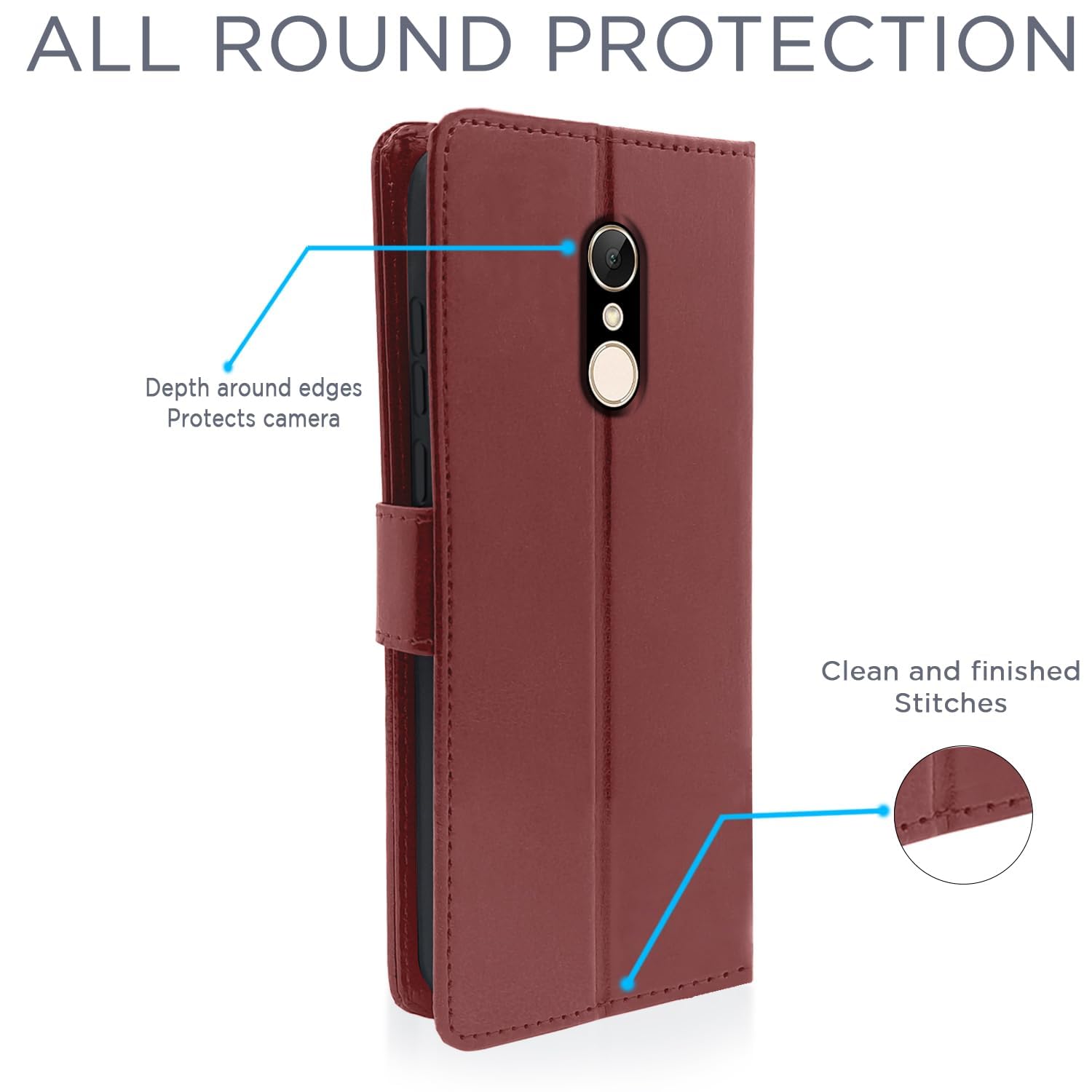 Pikkme Redmi 5 brown mobile flip cover – photo 4