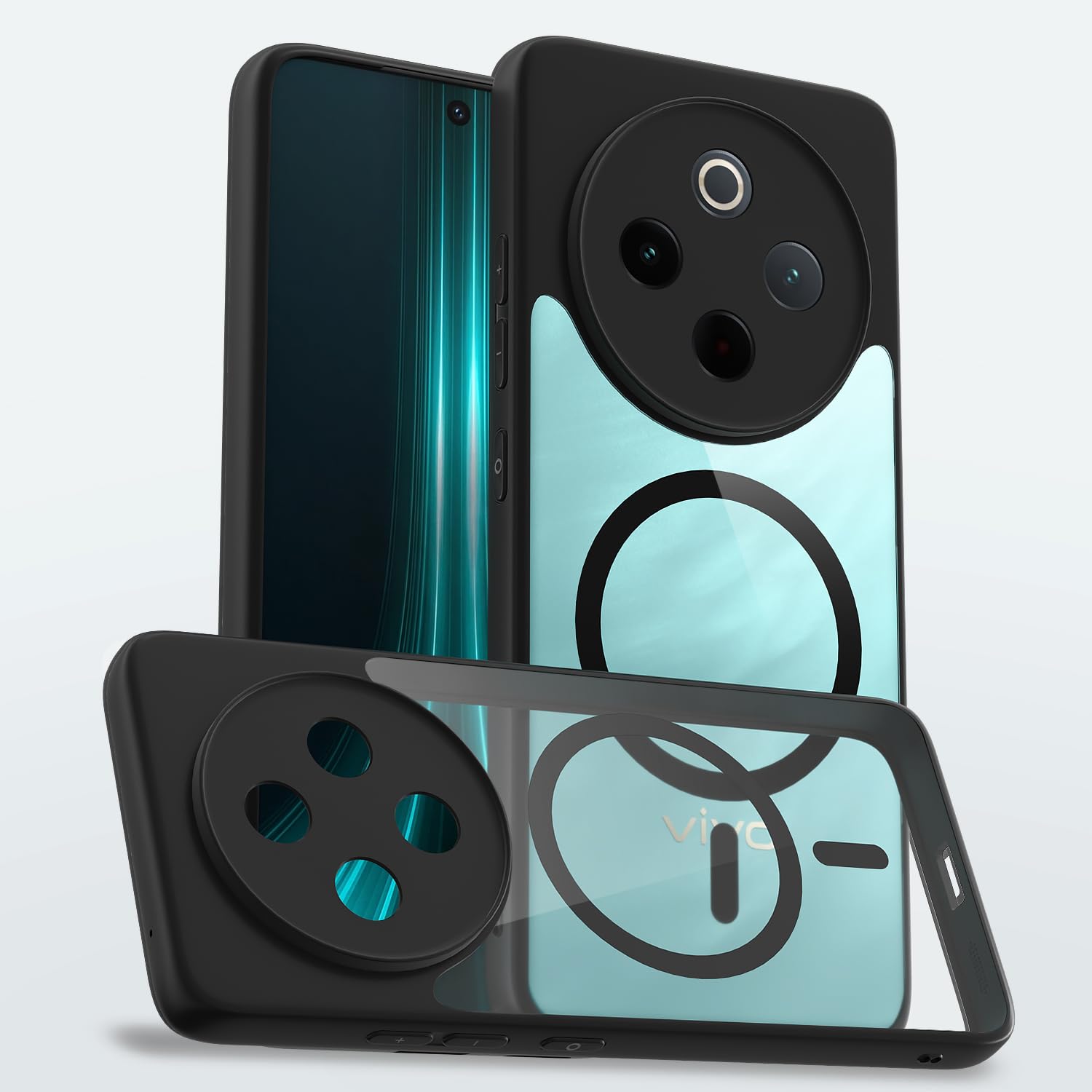 Pikkme Vivo T4/iQOO Z10 5G black mag-safe mobile back cover