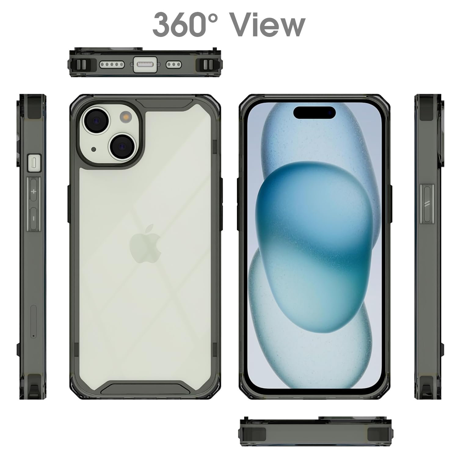 Black mobile back cover for iPhone 15 – Pikkme – photo 7