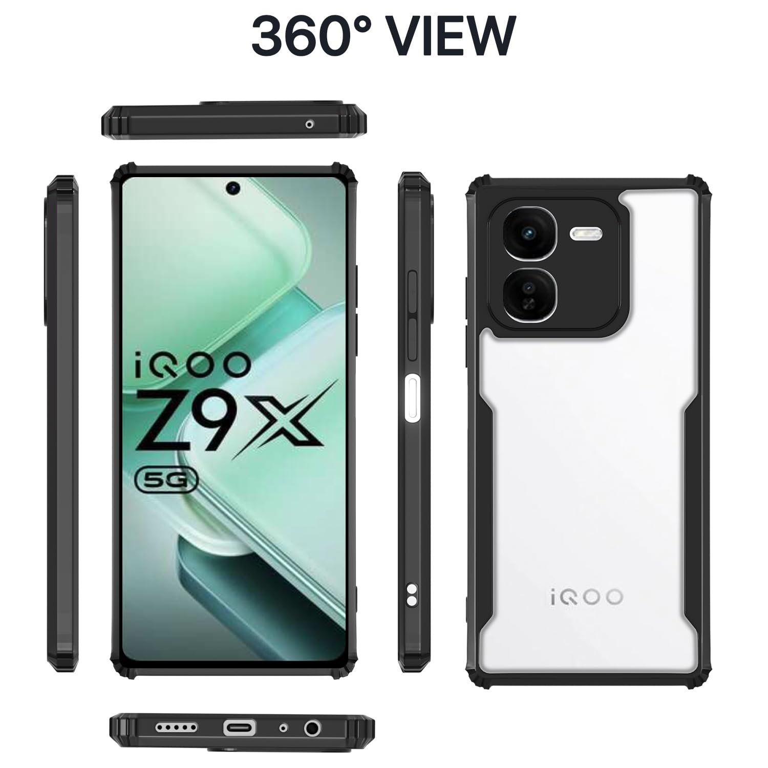 Pikkme iQOO Z9x 5G Clear black mobile back cover – photo 2