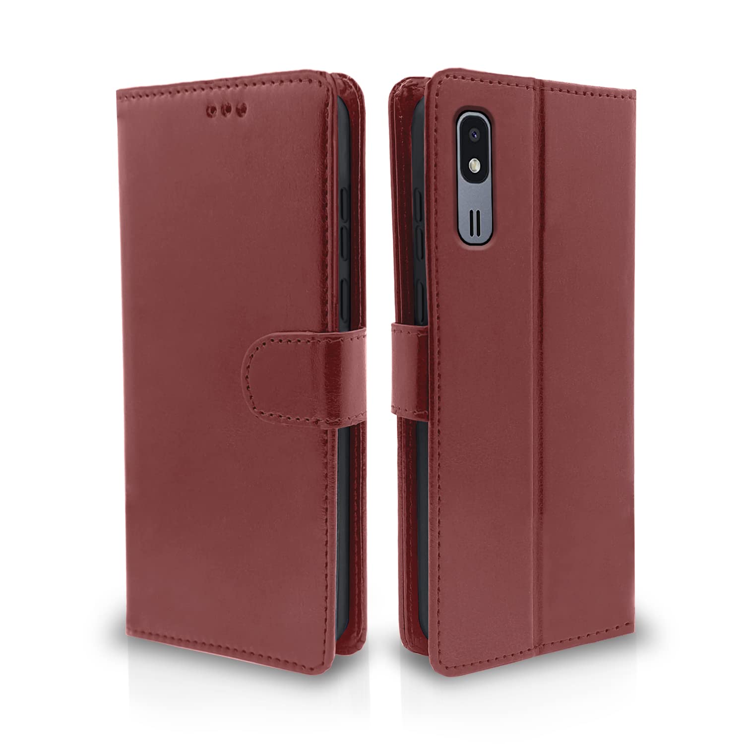 Samsung A2 Core flip cover in brown by Pikkme