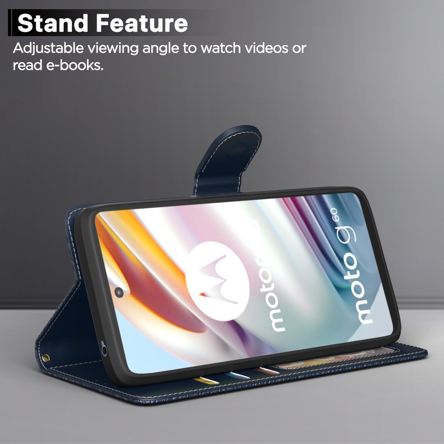 Pikkme blue mobile flip cover for Moto G60/G40 Fusion – photo 3