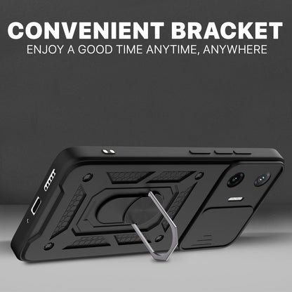 Pikkme Poco F7 5G D10 Tough Armor Back Cover (Black)