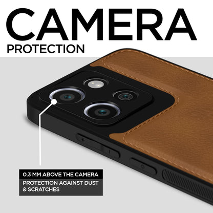 Pikkme Moto Edge 50 neo 5G Leatherback Back Case | Brown