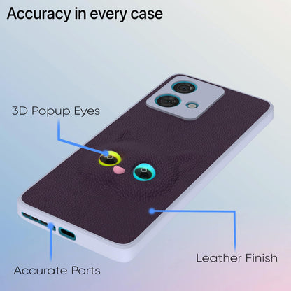 Pikkme Moto Edge 40 Neo 5G Kitty Back Cover (Purple)