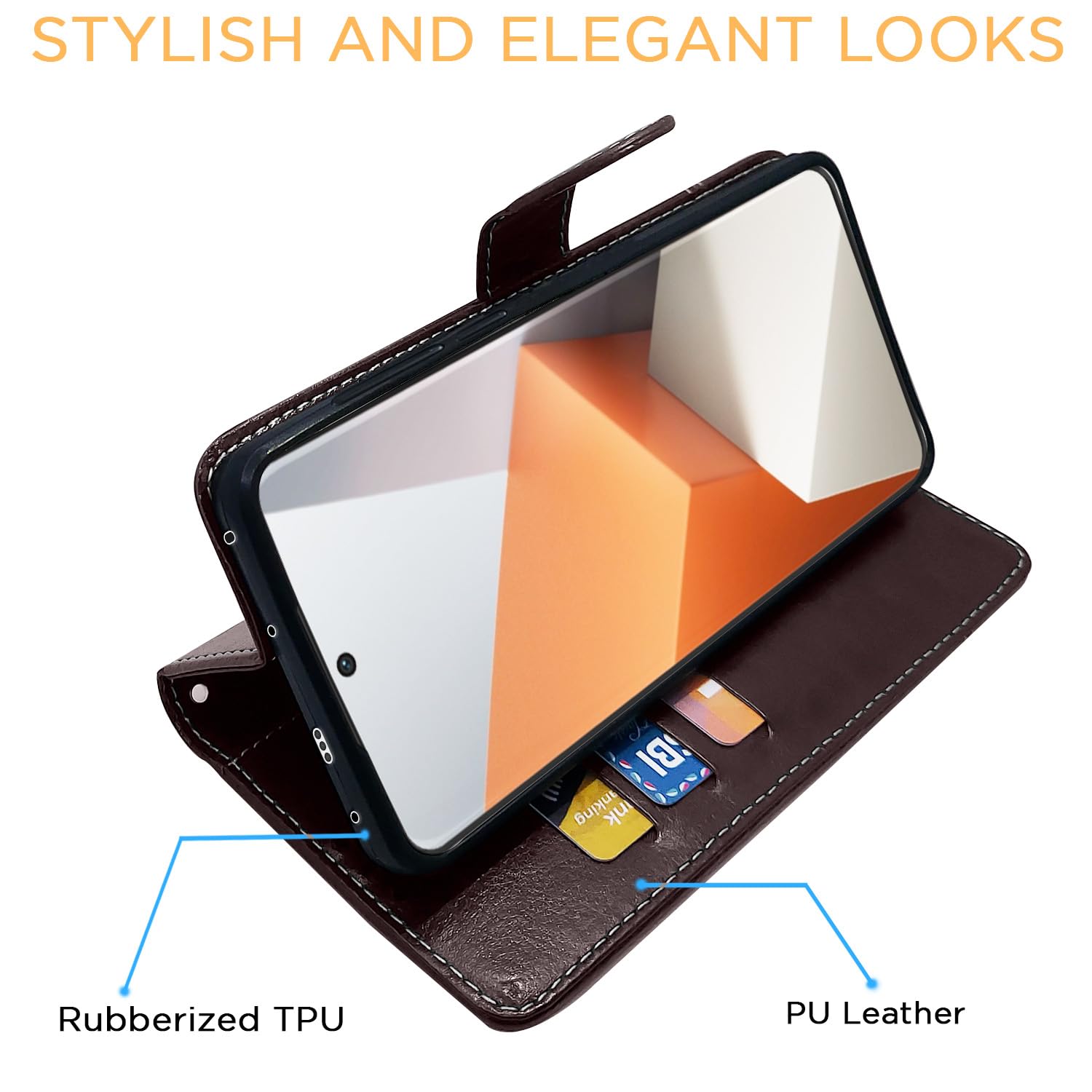 Pikkme Redmi Note 13 Pro Plus 5G Magnetic coffee & brown flip case – photo 5