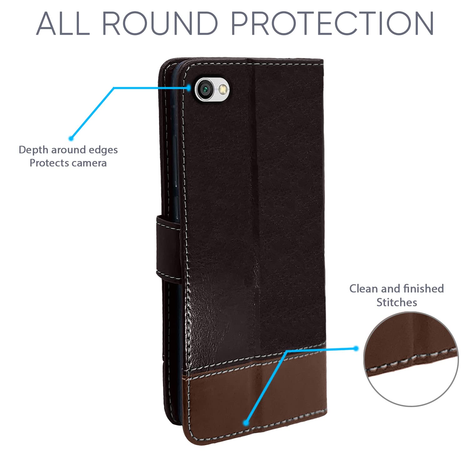 Pikkme Redmi Y1 Lite coffee & brown flip cover – photo 5