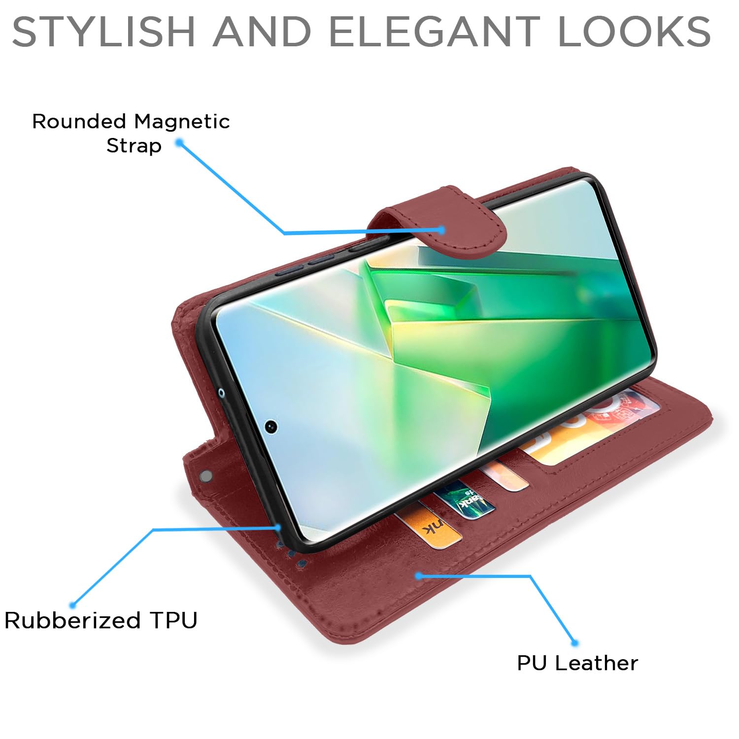 Pikkme brown Wallet flip case for Vivo T2 Pro 5G – photo 3