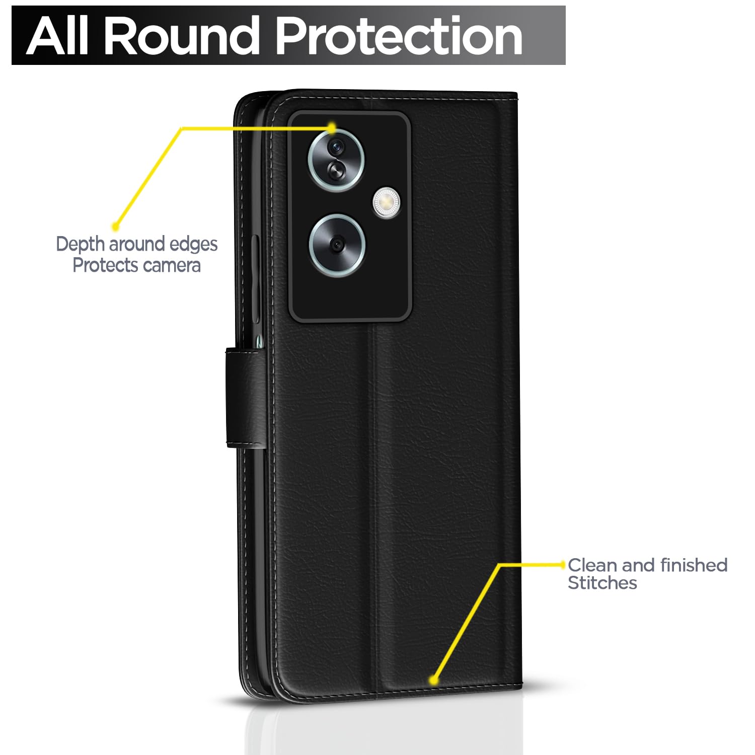 Black flip cover for Oppo A79 5G – Pikkme – photo 4