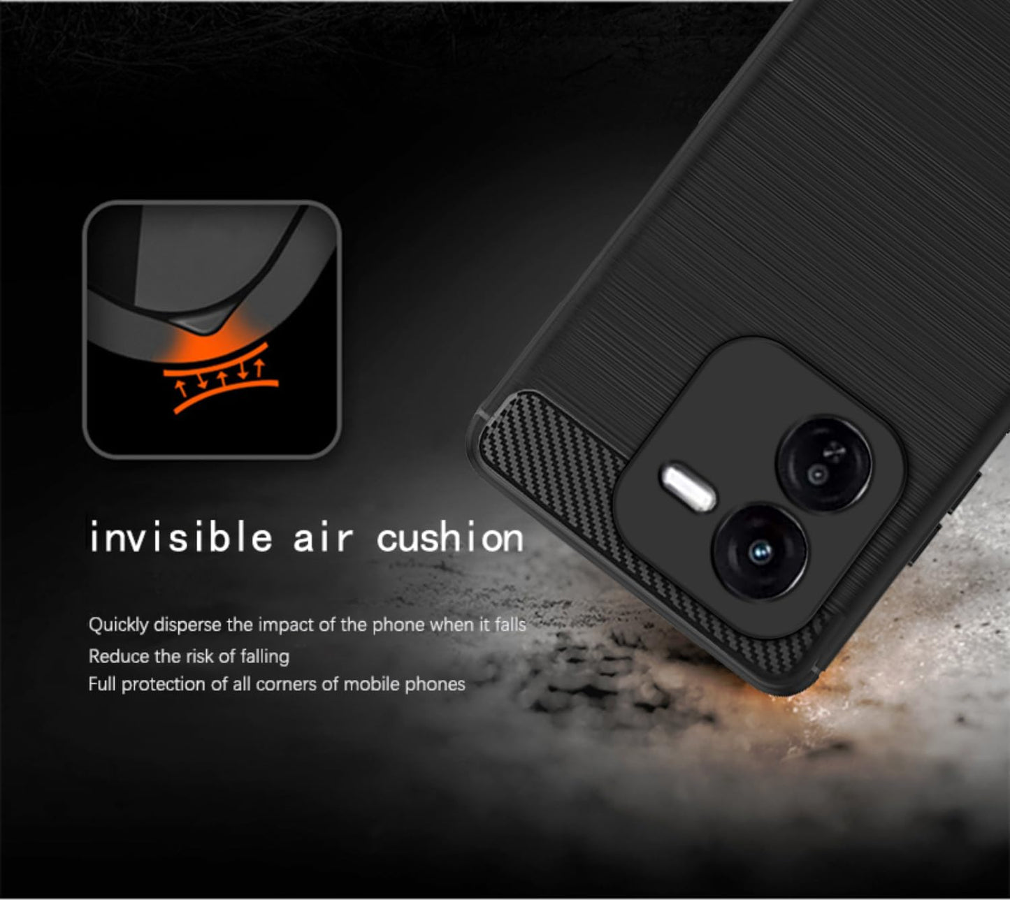 Pikkme iQOO Z9X 5G Carbon Fibre Back Cover (Black)